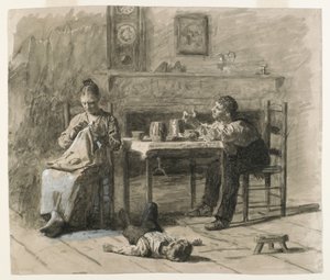 Thars Such A Thing As Calls in This World, illustration for Mr. Neelus Peelers Conditions, 1879 (black ink with opaque white highlights on cream, medium-weight, smooth wove paper) by Thomas Eakins